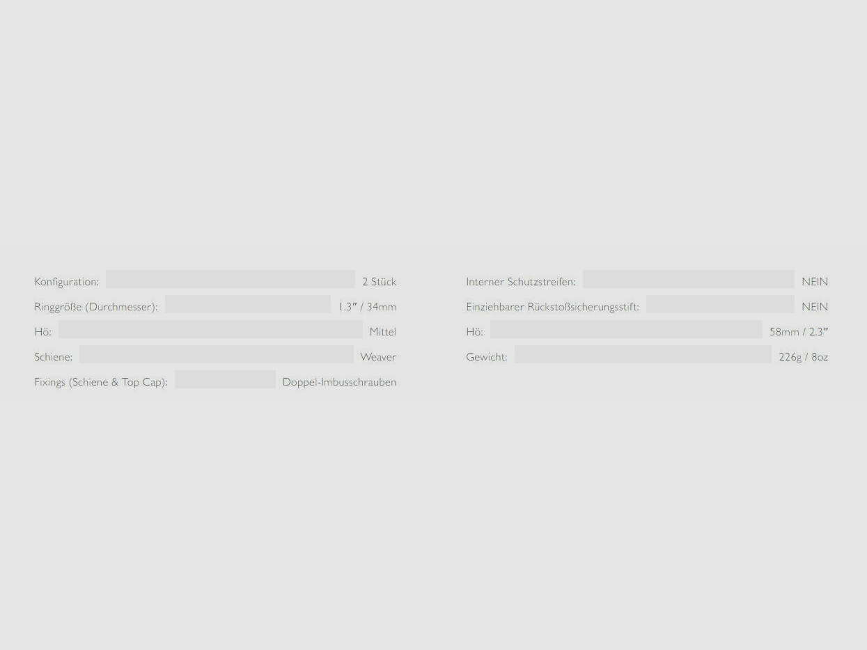 HAWKE 23031 2 sztuki montażu pierścieni 34 mm Precision Steel Weaver Środkowy Lever