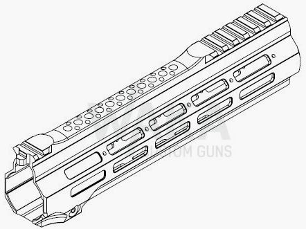 B&T M-Lock handguard OG for HK416 / MR223 (11") with cutout for "overgrip" on the top rail