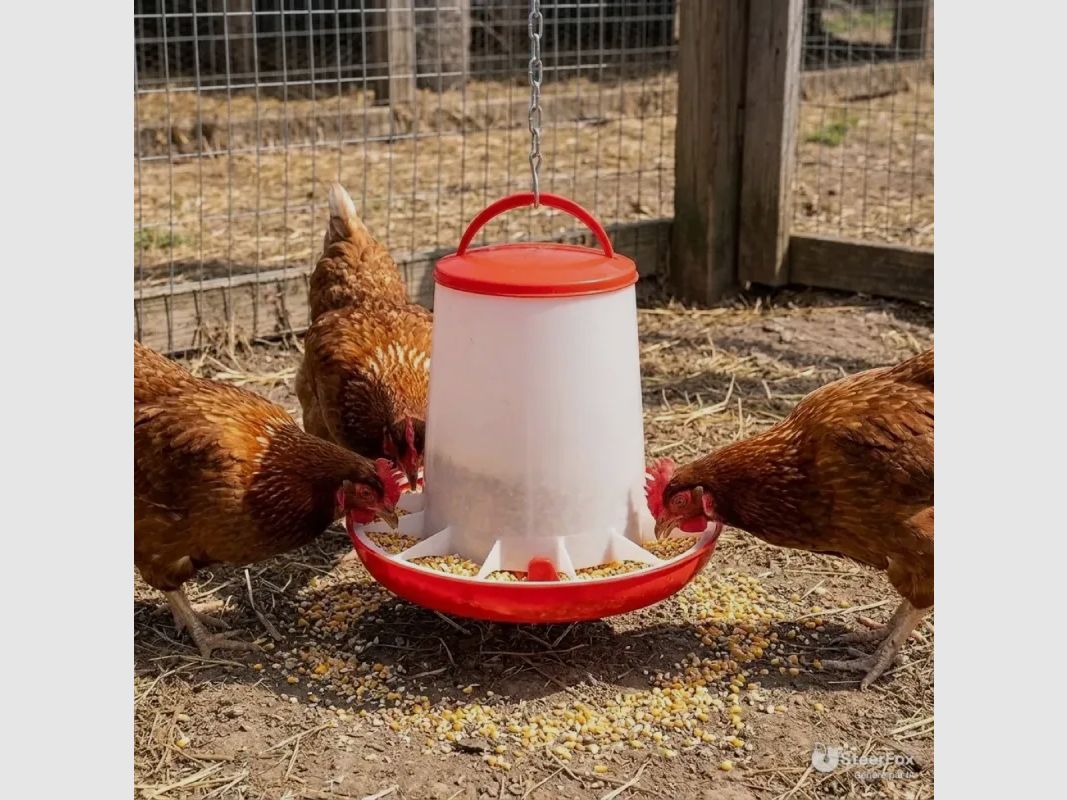 Trichterfütterer aus Kunststoff 6 kg mit Griff für Geflügel, Bild 1 von 8
