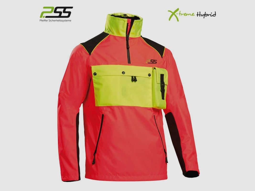 PSS X-treme Herren Hybrid-Schlupfjacke Neonrot/Neongelb