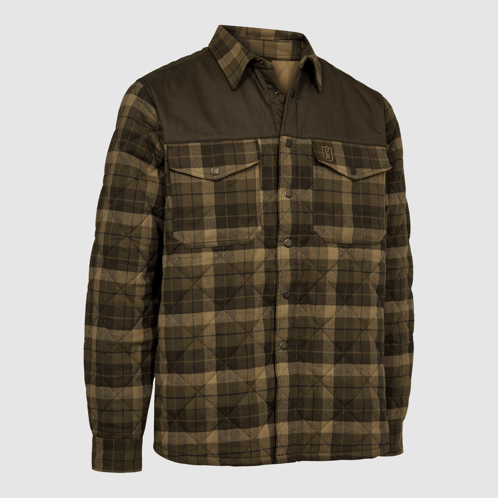 Deerhunter Elbert Padded Shirt Jacket Brown Check S