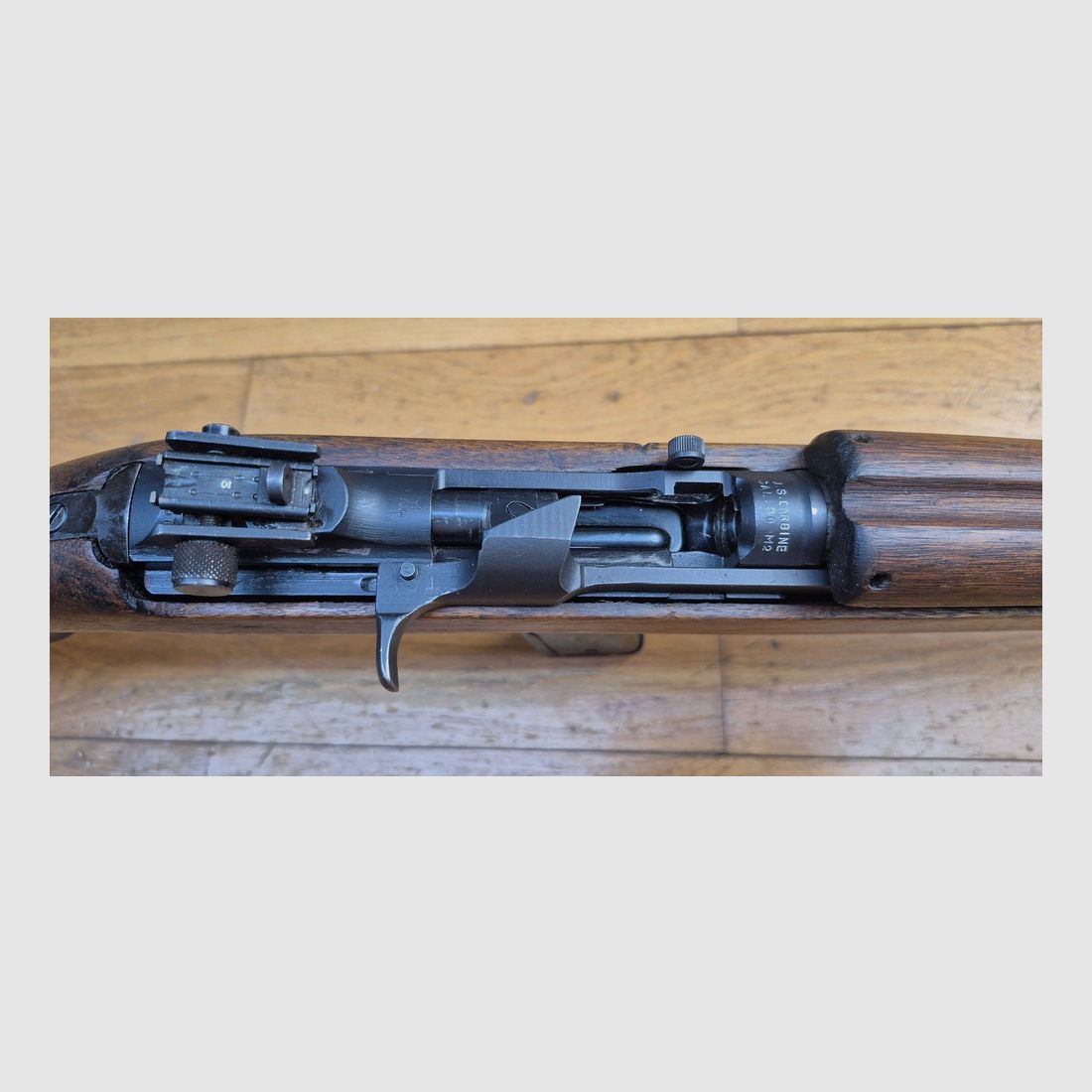 Sehr seltene USM2 Repetierbüchse – Die automatische Version (select-fire) der USM1 – Herstellung INLAND von 1945 – Originalkaliber .30 M1 (7,62×33) – Waffe Typ T4/M2, nicht aus einer umgebauten USM1 – Ausgezeichneter Zustand – TBE++ – Kriegsgerät Kategorie A2 – NUR EXPORT, Bild 25 von 41