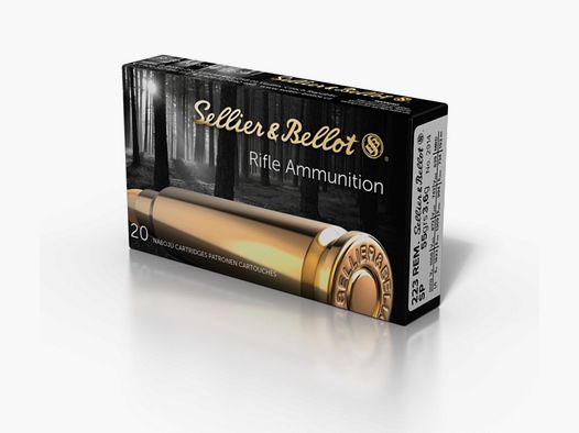 Sellier & Bellot 60155 .223 Rem. półpłaszcz 3,6g/55grs. amunicja do broni długiej 20 szt.