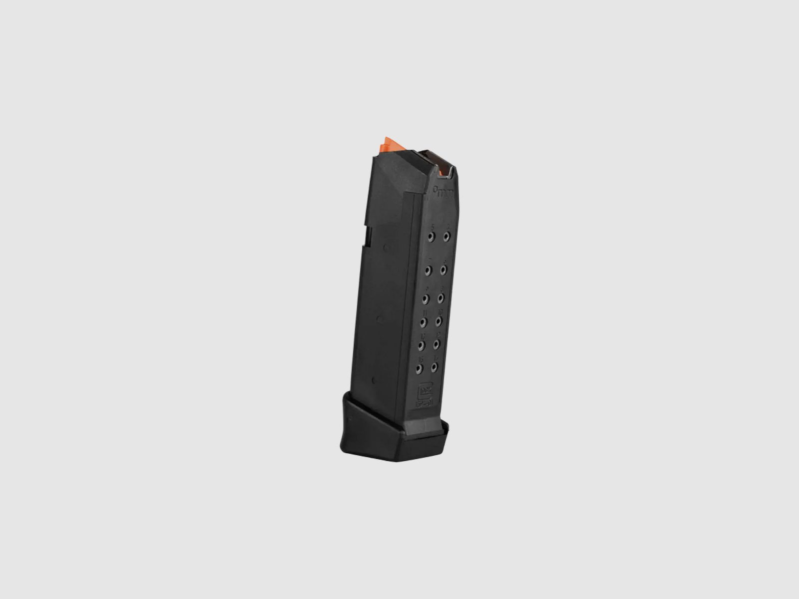 Glock 19 Gen5 replacement magazine cal. 9mm Luger 17 rounds, black with orange follower