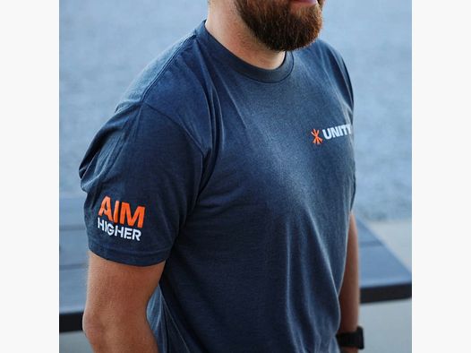 Unity Tactical - T-Shirt - Aim Higher - Blau - M