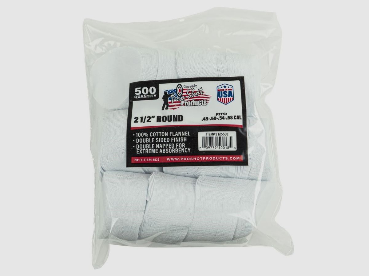 500 Patches 2 1/2" Rund .45-58 BP
