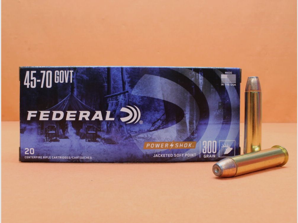 Federal Patrone .45-70Gov Federal 300grs SP-FN (4570AS) VE 20 Patronen (Power-Shok)/ 19,4g Teilmantel