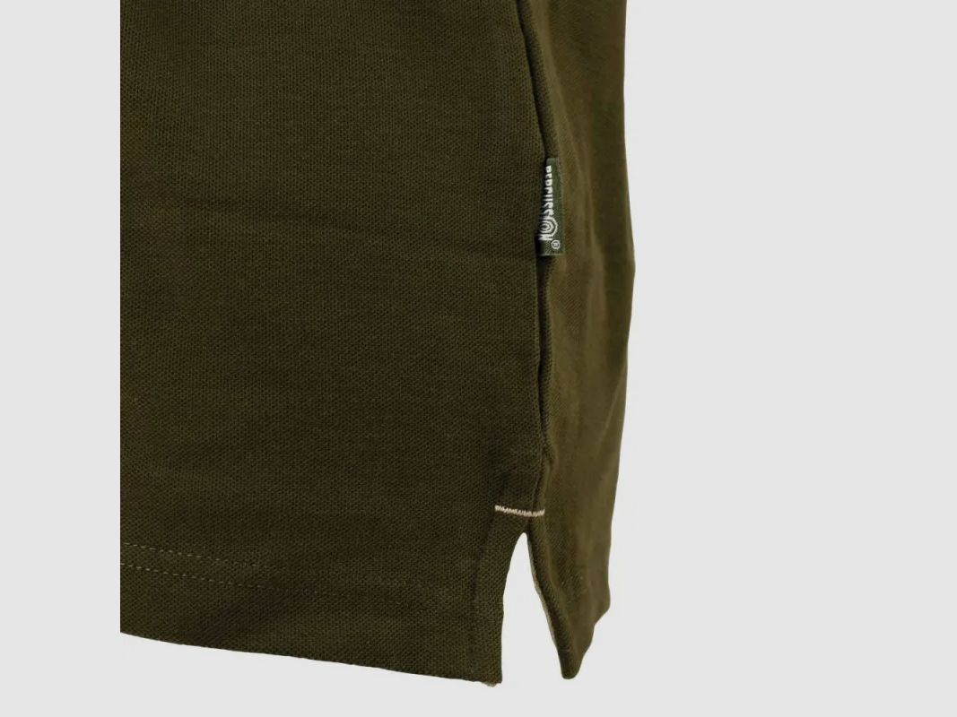 Polo Percussion khaki mit Wildschwein-Stickerei aus Baumwolle, kurzärmlig, Bild 8 von 11