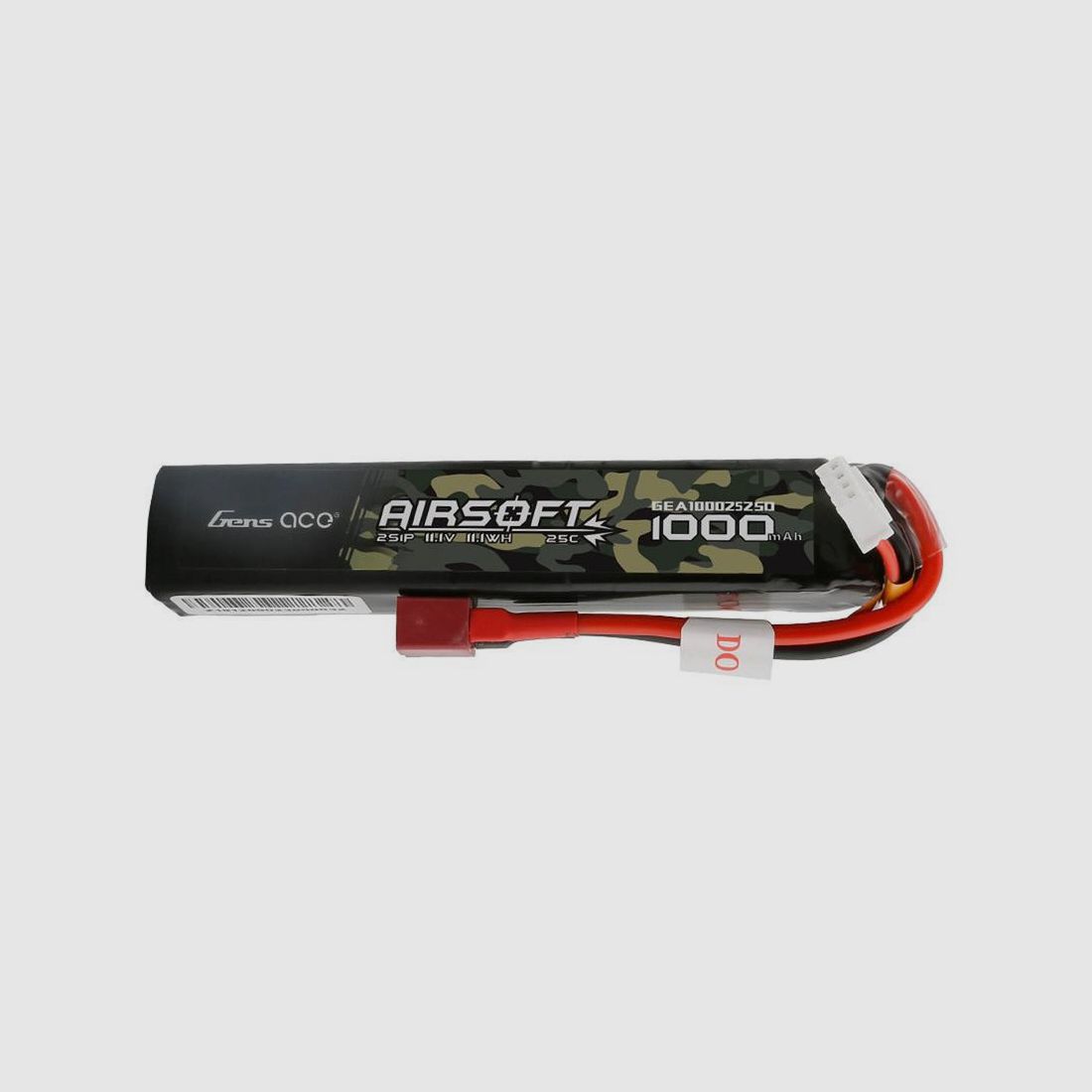 Genspow Lipo 7.4V 1000mAh 25C 2S1P T Plug Airsoft Batterie - Stabile Leistung - Optimale Laufzeit
