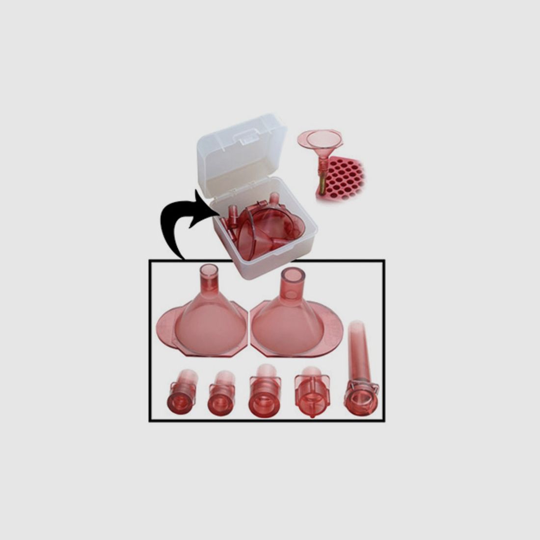 MTM Pulvertrichter-Set AF7 rot f. .17 - .45
