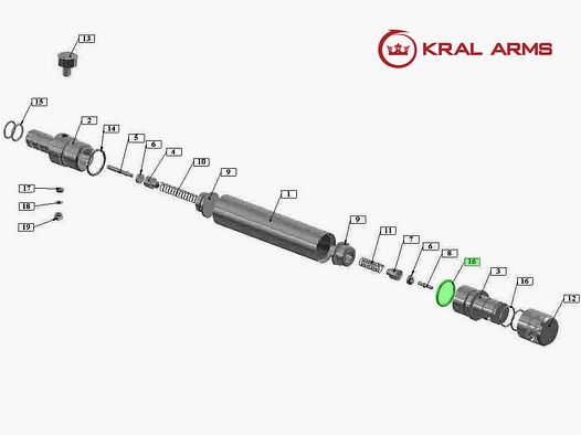 O-Ring FĂĽllseite Pressluftkartusche fĂĽr Pressluftgewehr Kral Arms Puncher NP-03 Carbine Kaliber 4,5 mm, Ersatzteile