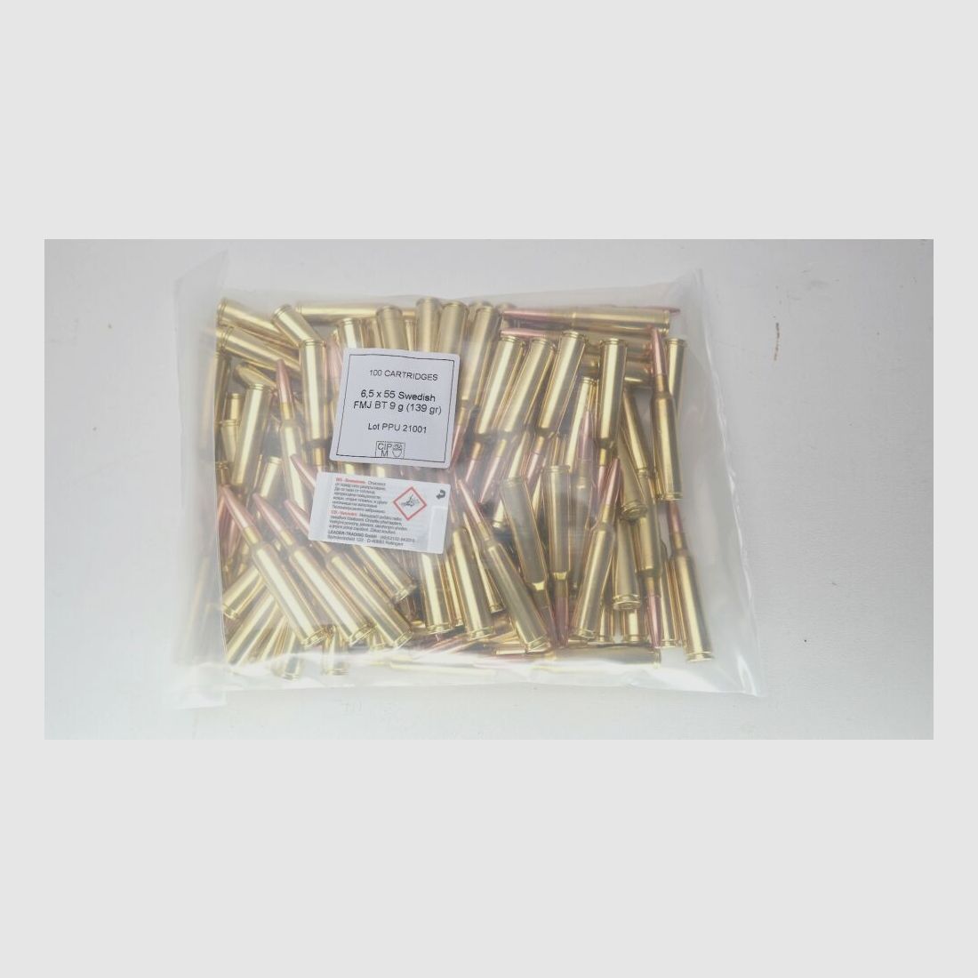 1000 coups PPU Prvi Partizan 6,5x55SE 139 grains 9 grammes FMJ BT Pack en vrac 6,5x55 suédois