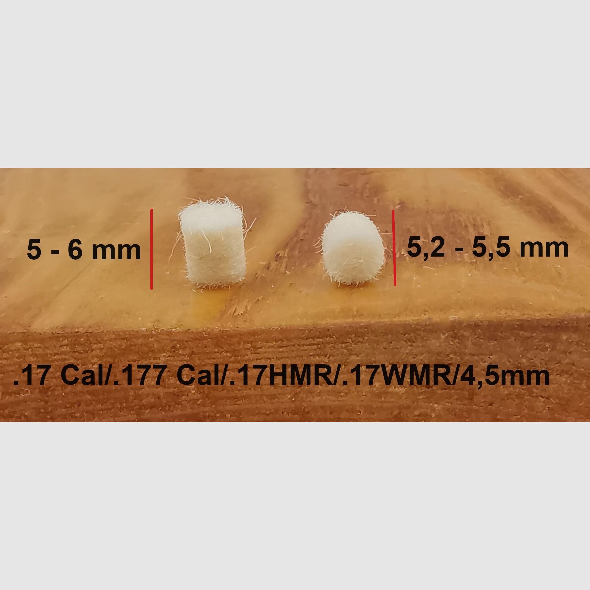 Cleaning felts 100 pieces Felt cleaner Running cleaner Felts wool 9x19 9 mm 308 30-06 .223 22 17HMR 45