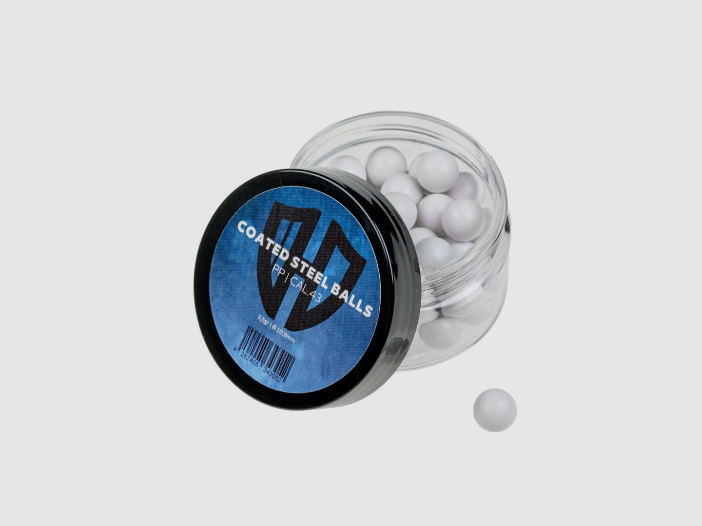 50x COATED STEEL BALLS | PP | 2,5gr. | Stahlkern mit Kunststoffmantel | 10,9mm | Cal.43 | Walther PPQ M2 | T4E TPM1