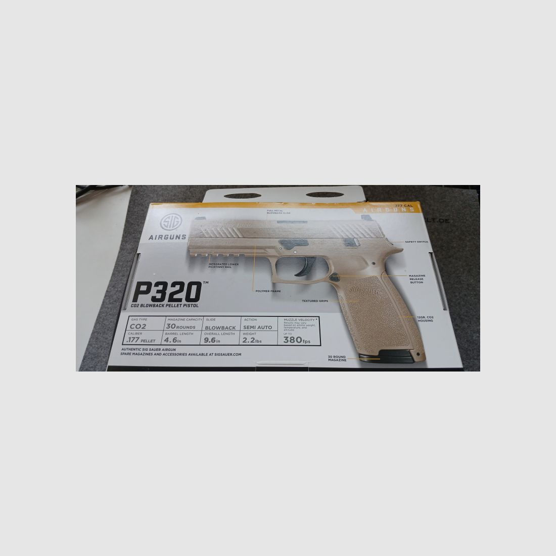 Sig Sauer P320 Co2 Diabolo Luftpistole mit O-Box und Koffer