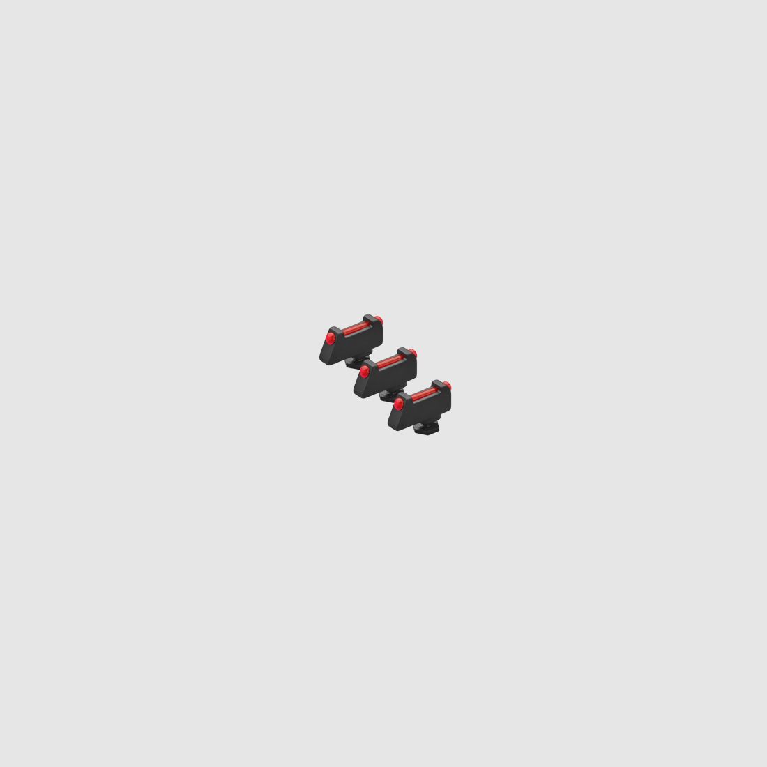 3 Visierkörner Fiber Rot Glock Pistole