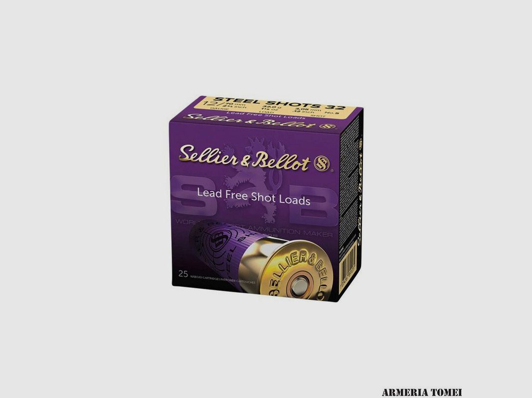 SELLIER & BELLOT – STEEL SHOT 12/70mm 2 3/4 in 28,0g 1oz LOAD 4,06mm No.1 SHOT (25PZ)