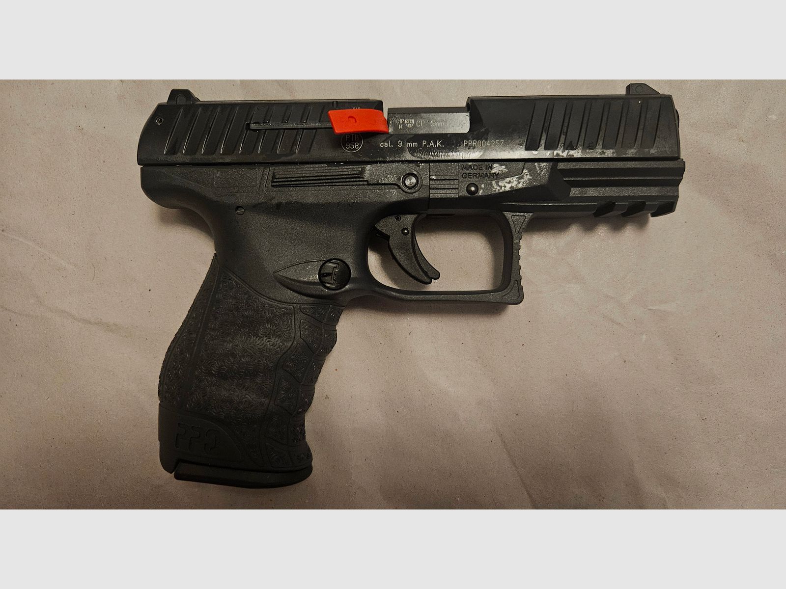 Walther PPQ 9mm PAK Tungsten Gray Cerakote Blank Firing