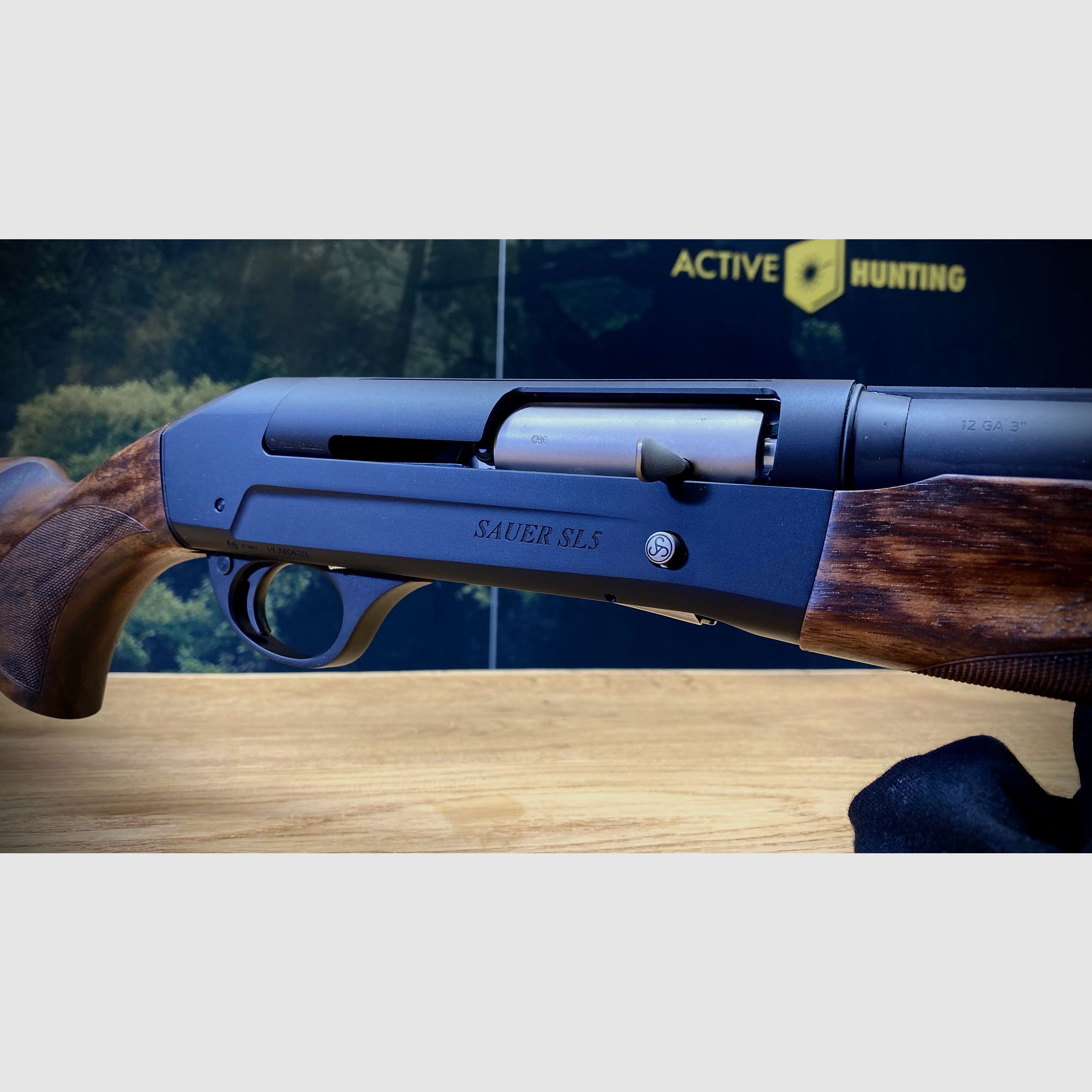 Samopowtarzalna strzelba Sauer SL5 Zestaw kompletny / Kaliber 12/76 / w tym walizka, skórzany pasek, zestaw do czyszczenia i czapka Sauer