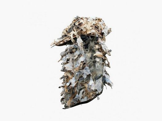 3D camo cap with face mask and leaves Wetland – face camouflage