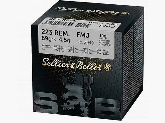 Sellier & Bellot	 69 grs Vollmantel. 100er Schüttpackung