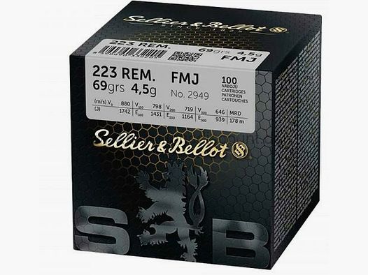 Sellier & Bellot 69 grs Vollmantel. 100er Schüttpackung