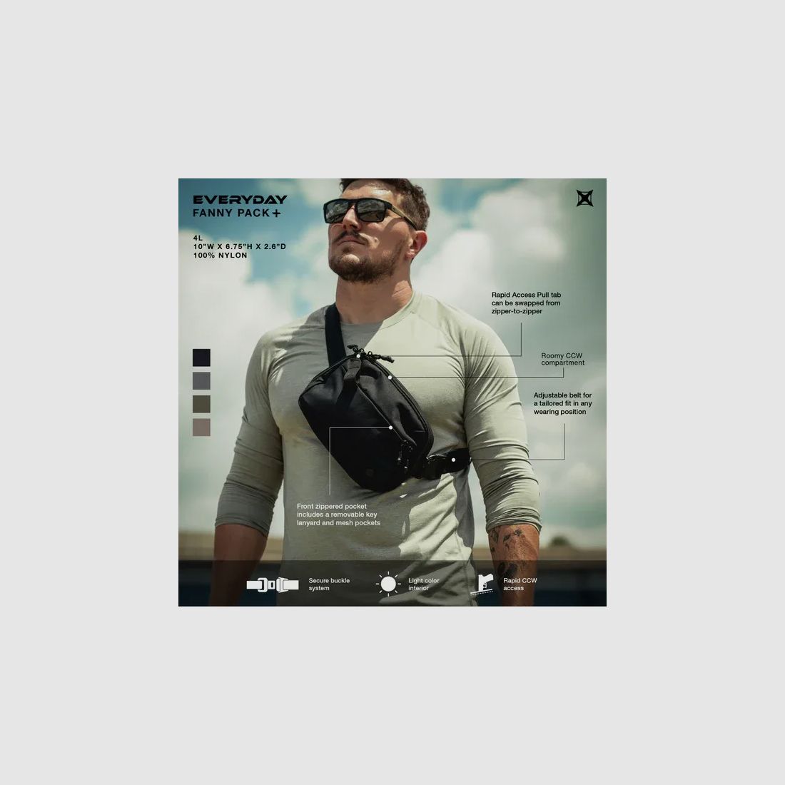 Everyday Fanny Pack+ (Wolf Grey) - Vertx, afbeelding 7 van 10