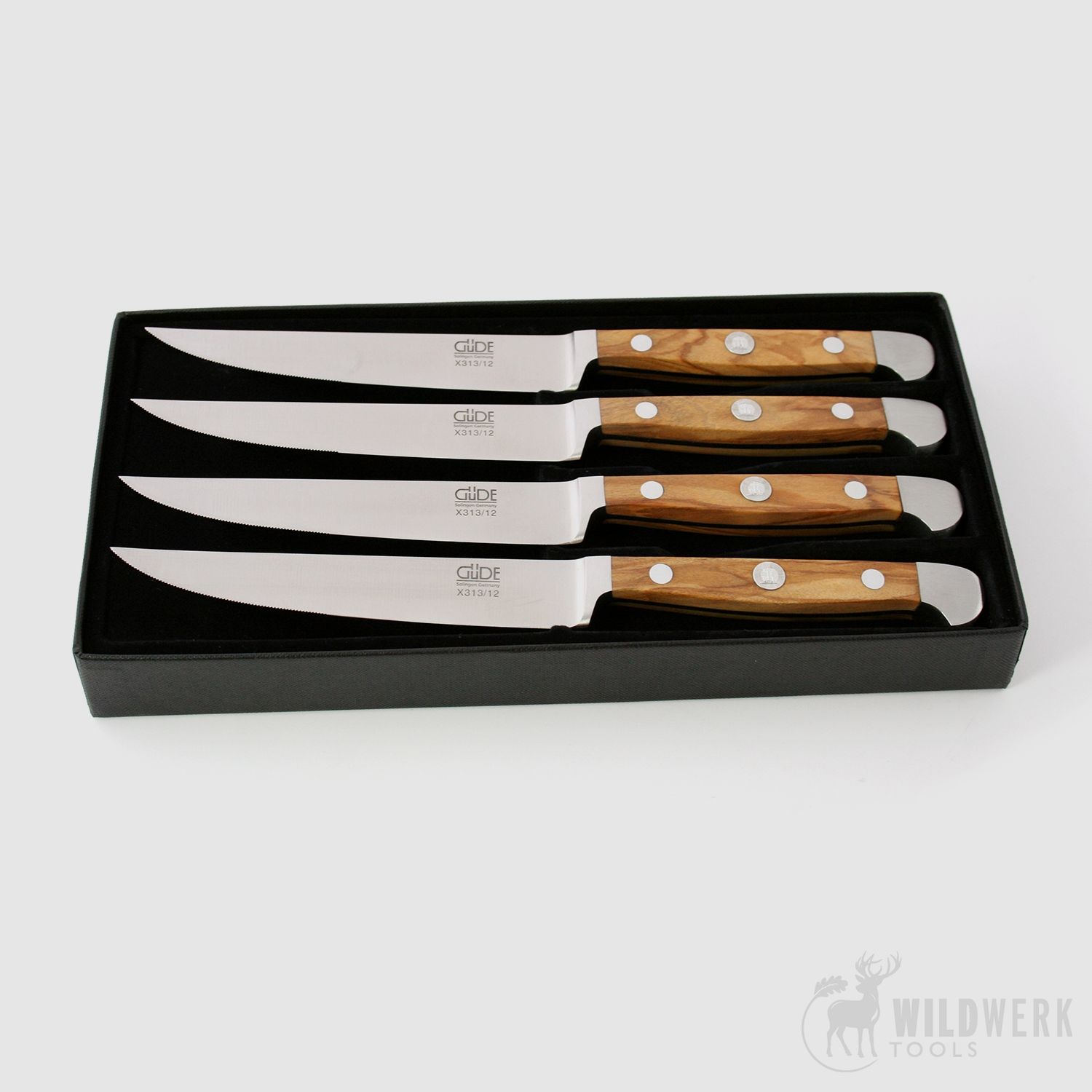 Güde Steak Knife Set Alpha Olive 4-piece