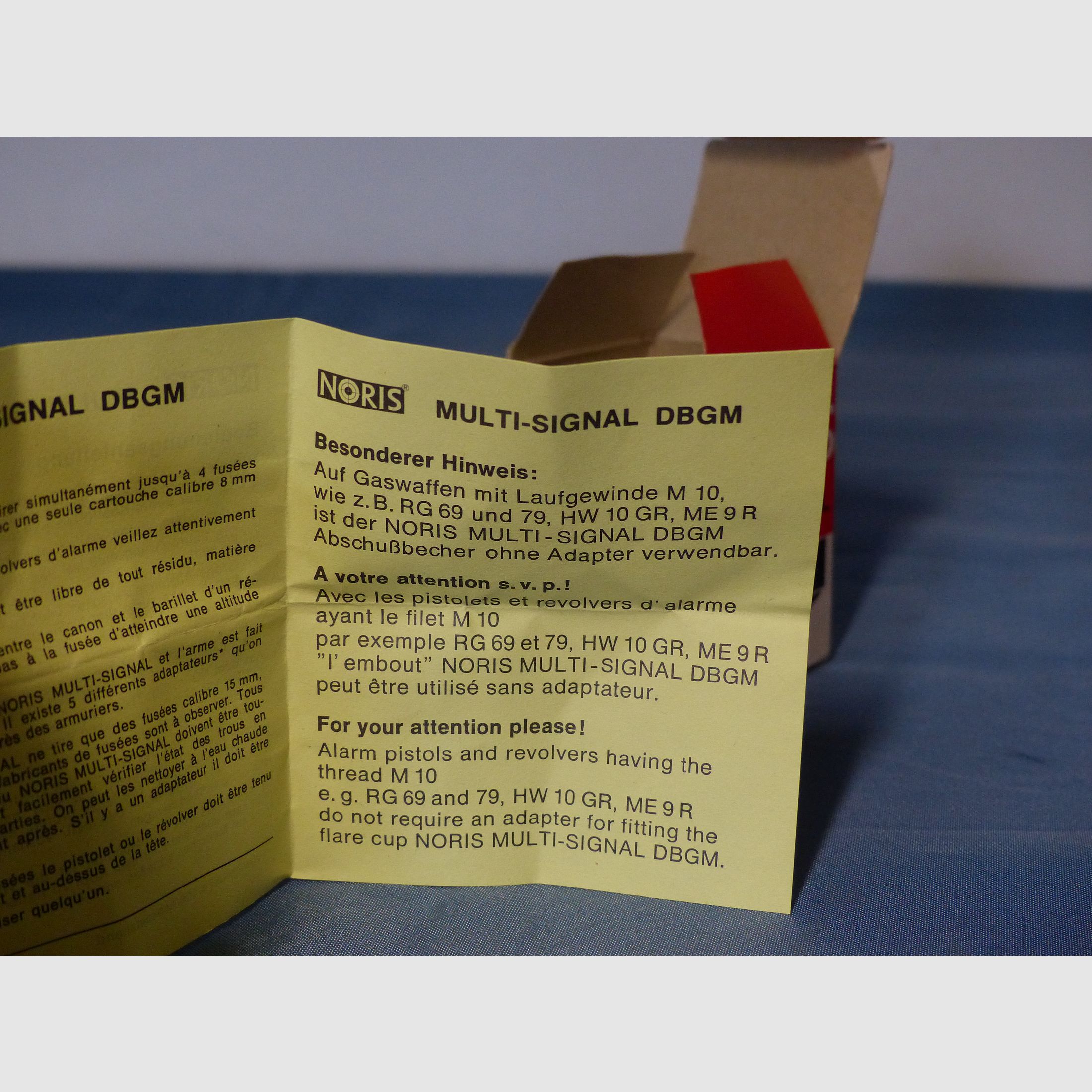 Blank gas revolver pistol adapter Noris multi-signal DBGM OVP vintage