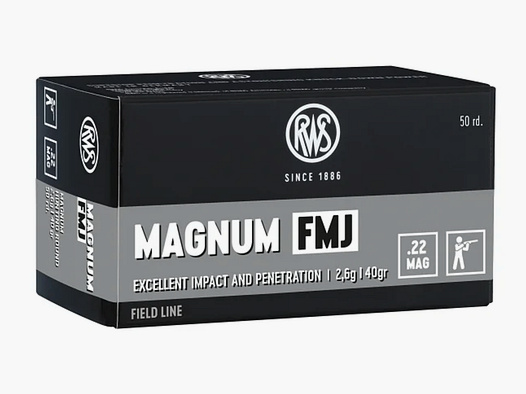 RWS 2133083 Randfeuerpatronen .22 Mag. FMJ VM 2,6g 40gr