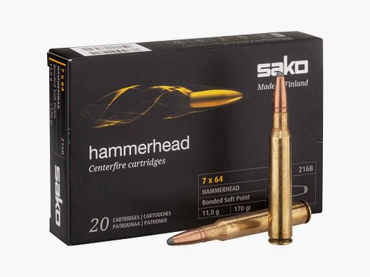 SAKO 7X64 170 GRS / 11 GRAMM HAMMERHEAD SP 20 STK