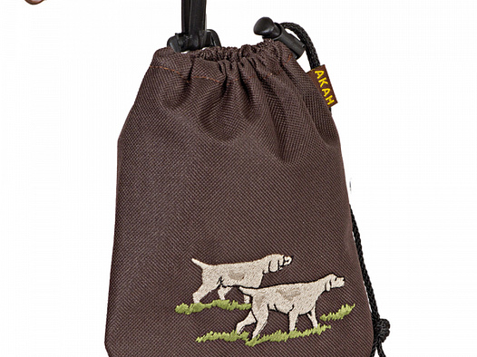 AKAH Snack-Tasche, Leckerli-Beutel für Hunde mit Stickerei | robust, auswaschbar |mit Gürtel-Clip