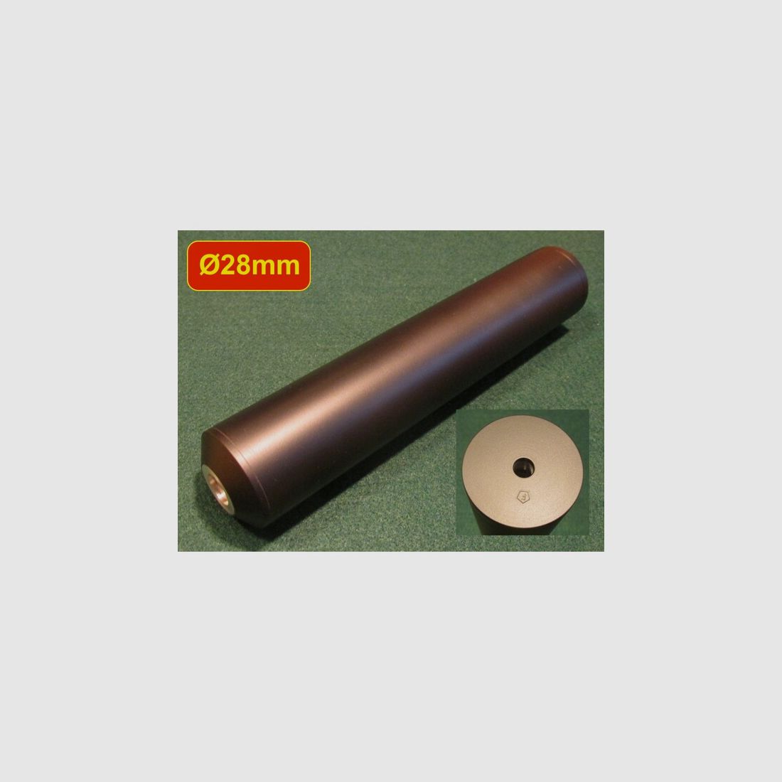 NEU: Schalldämpfer mit F-Zeichen, bis Kal. 5,5mm, Länge 170mm