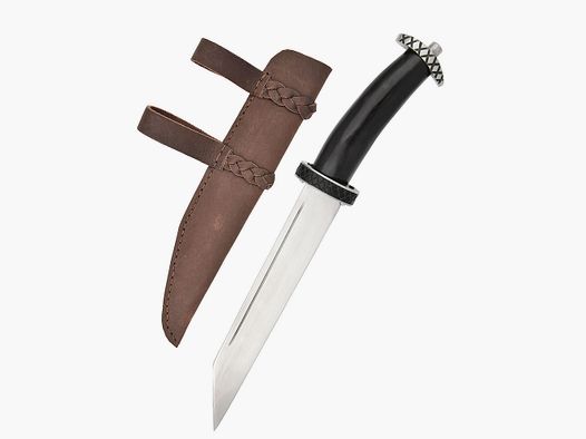 Viking Sax with Horn Handle and Leather Sheath