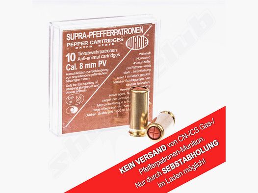 Wadie Supra stark Pfefferpatronen 8 mm P.V. / 45 mg