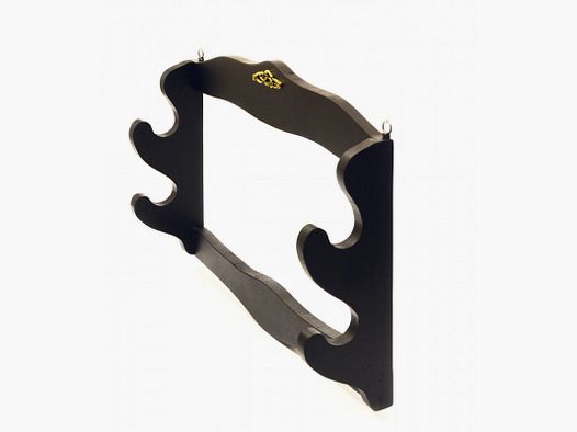 Espositore da parete in legno per due spade