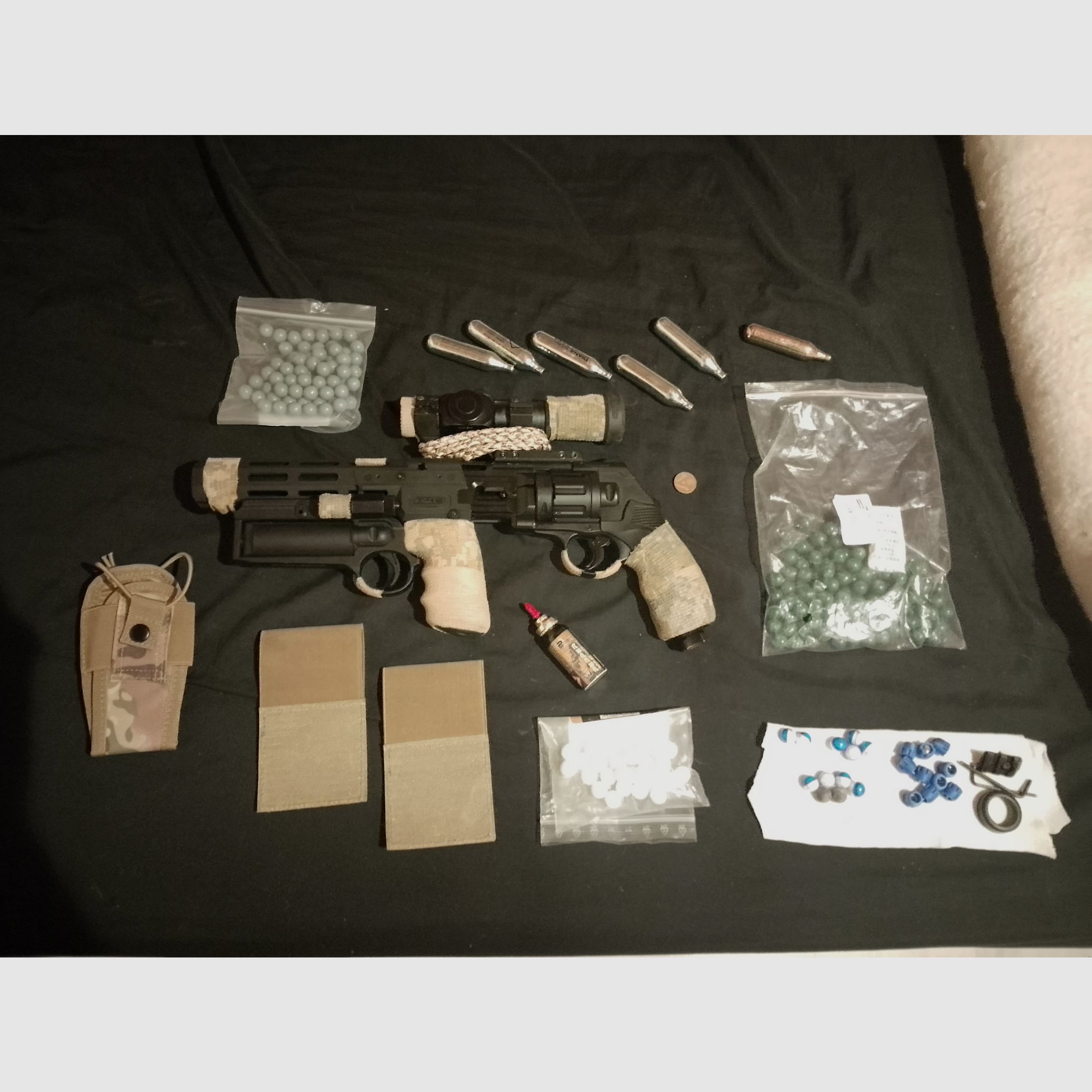 Actualización Long T4e HDR50 Tactical Rifle Kit Punto Rojo Láser Balas de Goma RAM Paintball Markierer Cal .50 Set Cápsulas CO2 Revolver Lanzador de Pimienta cañón largo Red DOT, imagen 2 de 6