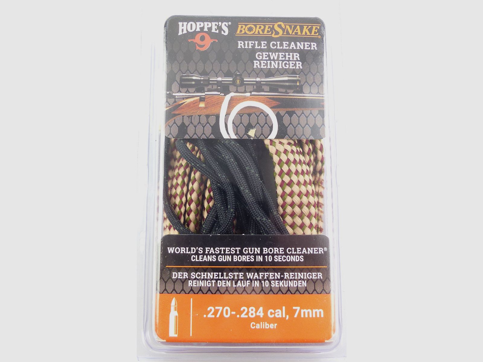 Hoppe's BoreSnake barrel cleaner for caliber .270-.284, 7mm
