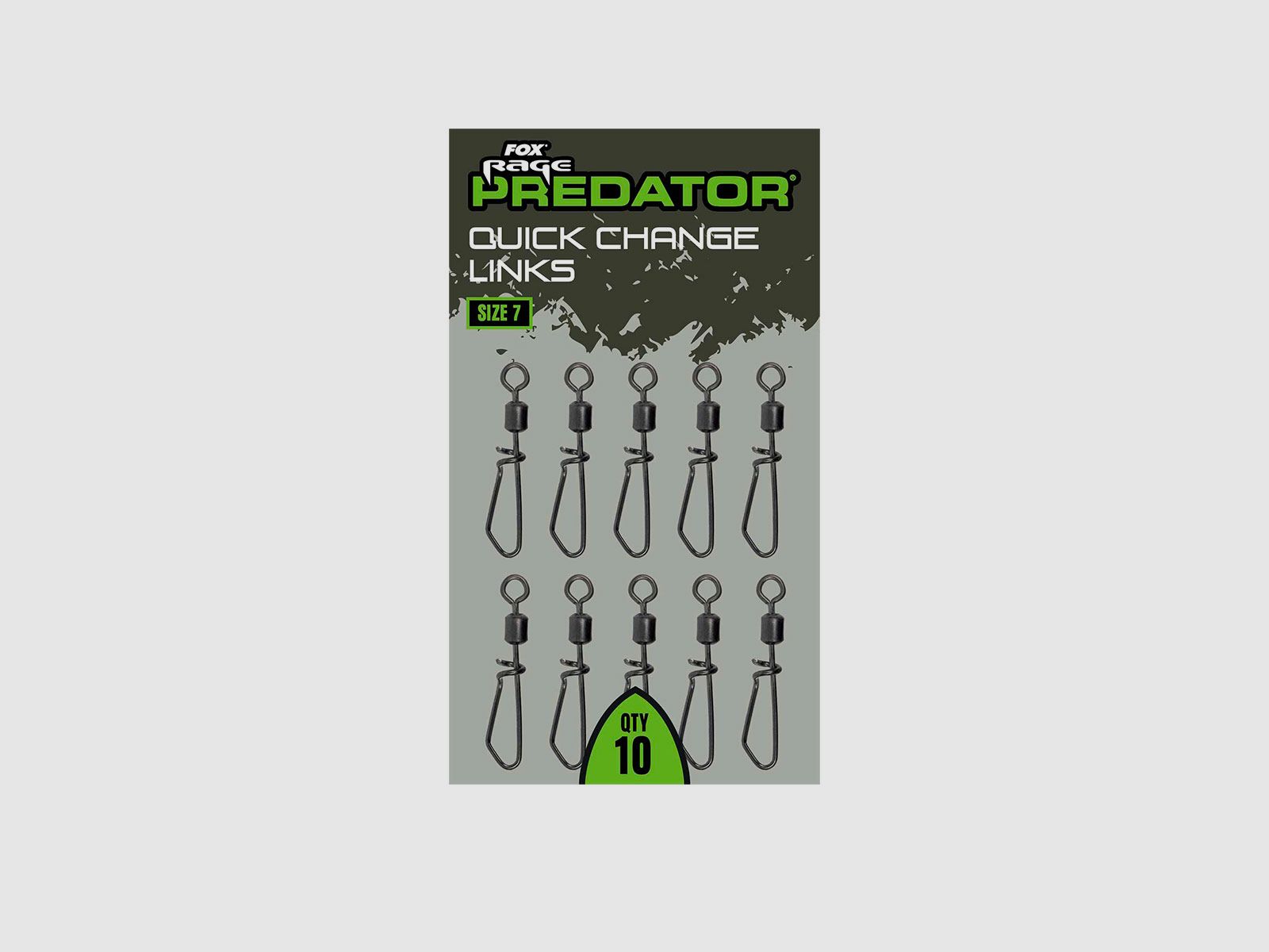 FOX RAGE PREDATOR – QUICK CHANGE LINKS | SIZE 7 | QTY 10, immagine 2 di 3