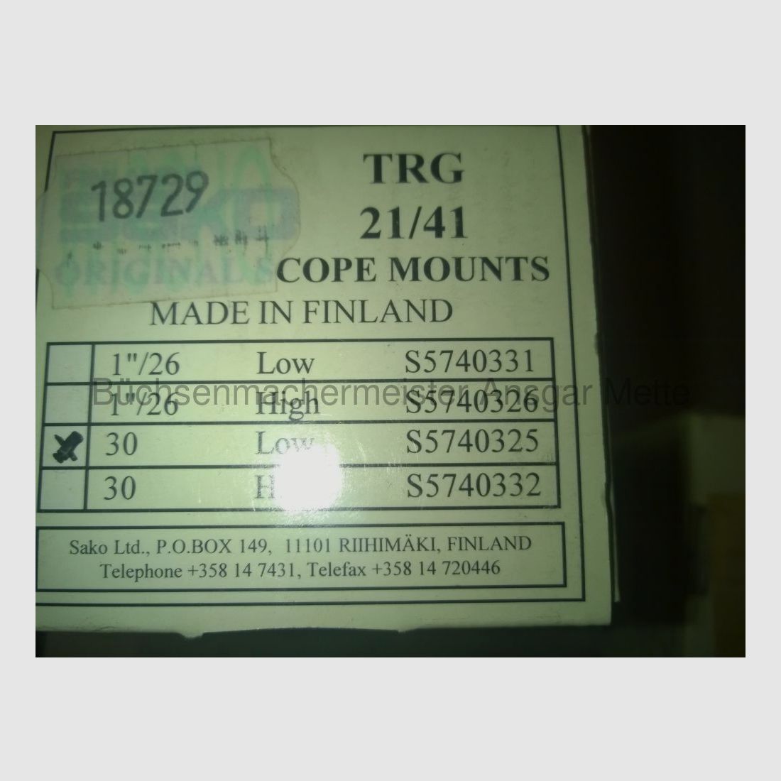 Sako TRG 30mm rings 21/41