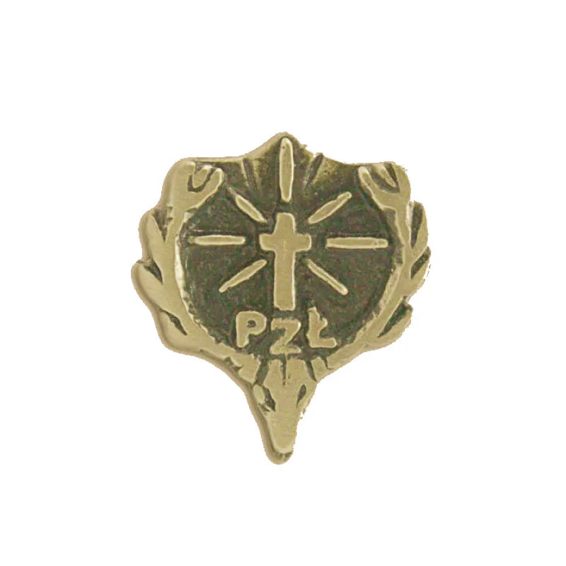 PZŁ-Abzeichen aus Bronze, 12 mm, mit Anstecknadel Polnischer Jagdverband