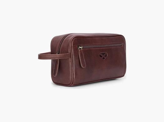 Hoggs of fife Monarch leather wash bag