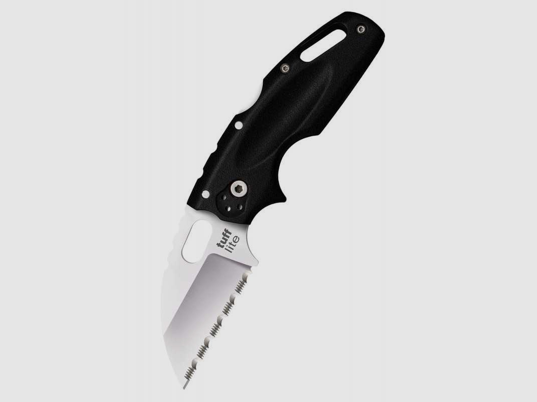 Cold Steel Tuff Lite Taschenmesser, Gezahnte Schneide, Schwarz