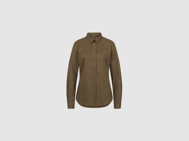 Blaser Damen-Stretchbluse Sergia Dark Olive Check, Bild 1 von 3