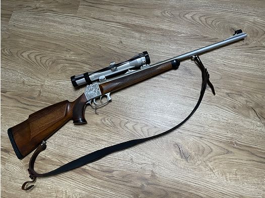 Wüthrich Blockbüchse 7.65 R, Linksschaft mit ZF Zeiss 