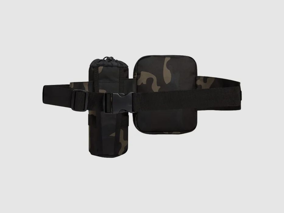 Brandit Taillengürtel "Allround" mit Tasche + Flaschenhalter - Dark Camouflage