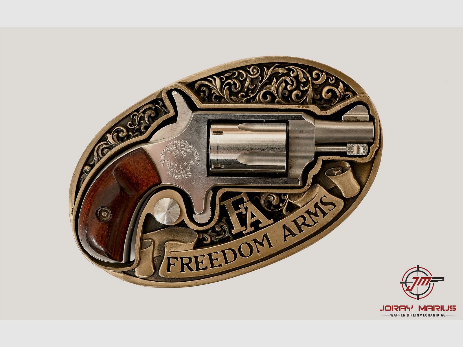 Freedom Arms Mini-Revolver .22lr mit Original-Gürtelschnalle