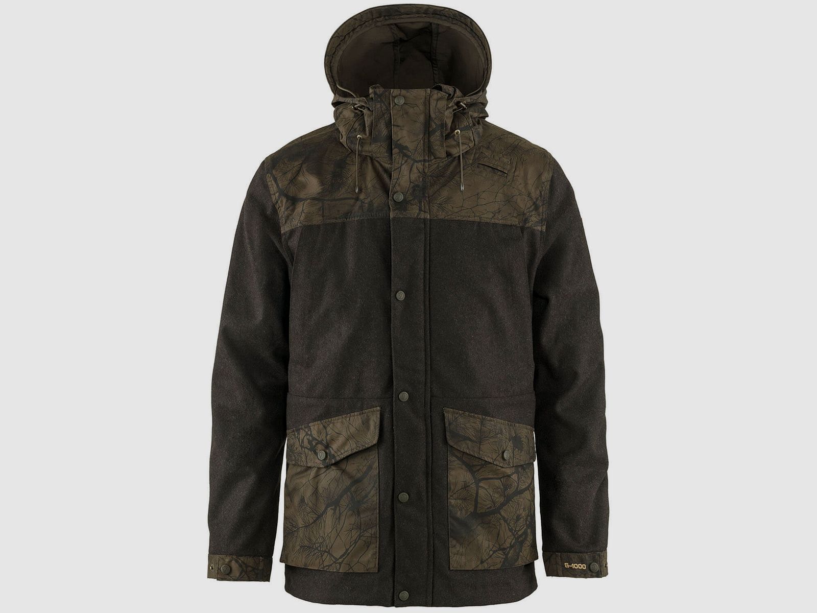 Fjällräven Värmland Wool veste de chasse (Dark Olive/Camo), image 1 sur 2