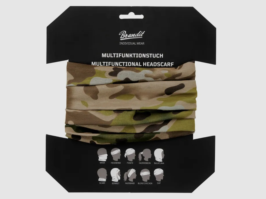 Multifunktionstuch (Schlauchschal) für Kopf, Gesicht, Hals - Einheitsgröße - Tactical Camouflage