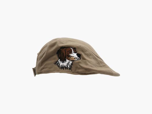 Beige Kappe mit Breton-Stickerei